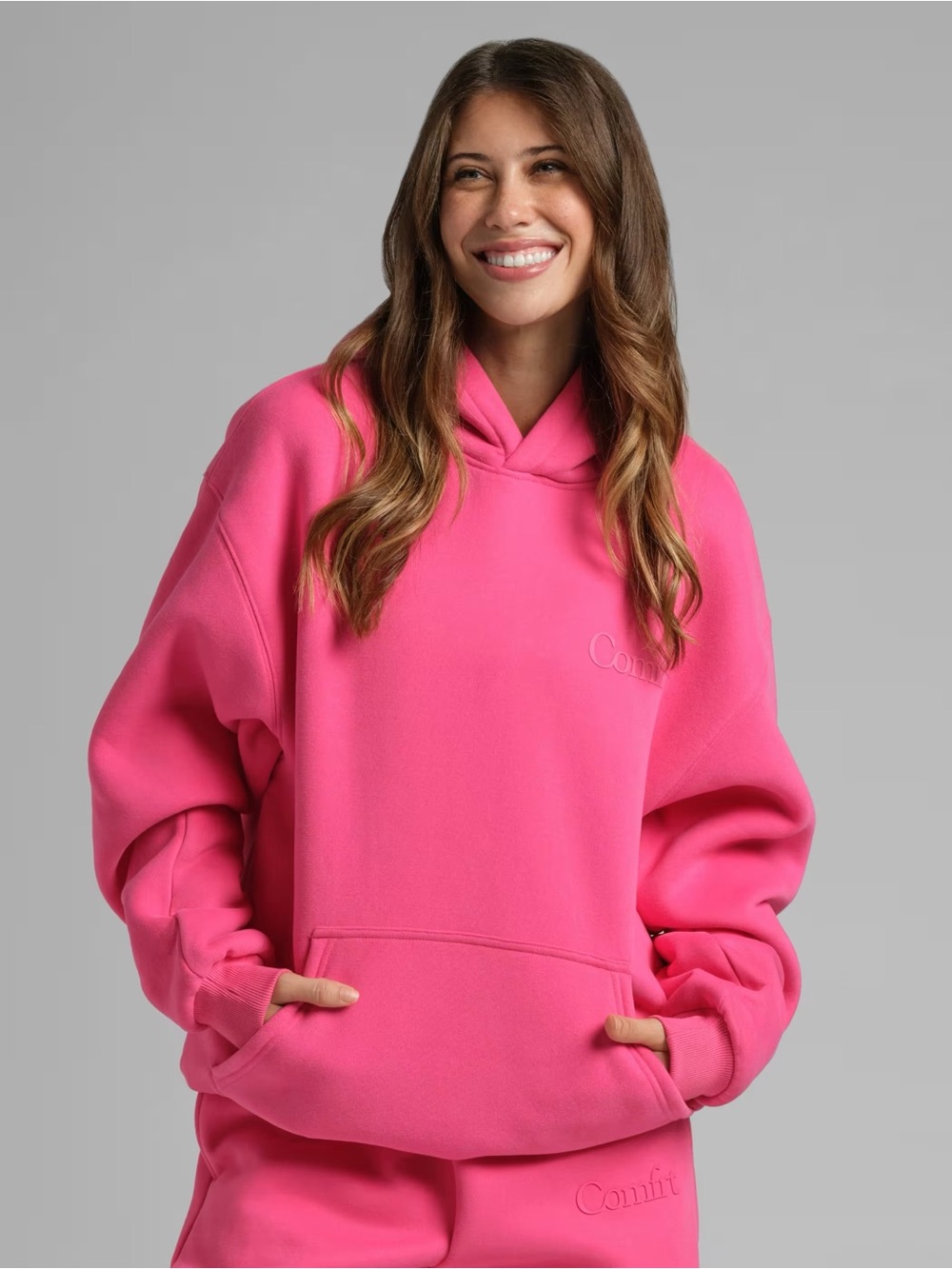Comfrt Women's Pink Pullover Hoodie